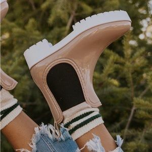 BAMBOO wellies rainboots, chelsea boots in nude size 7